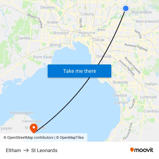 Eltham to St Leonards map