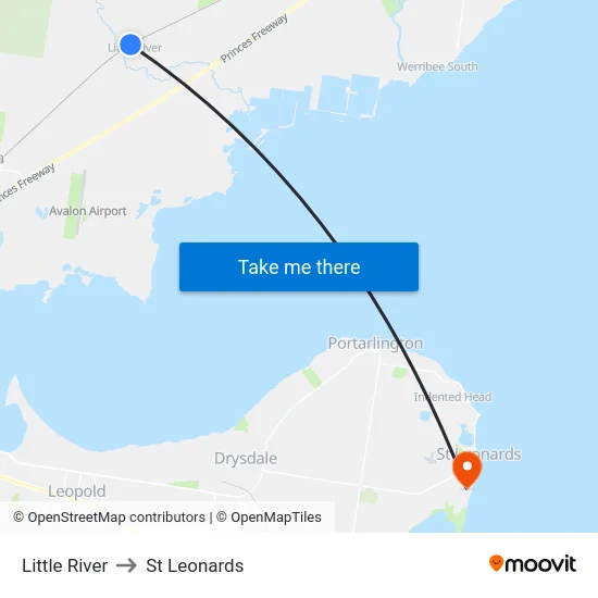 Little River to St Leonards map