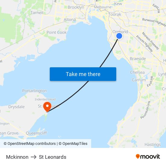 Mckinnon to St Leonards map