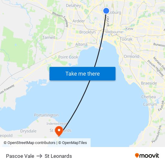 Pascoe Vale to St Leonards map