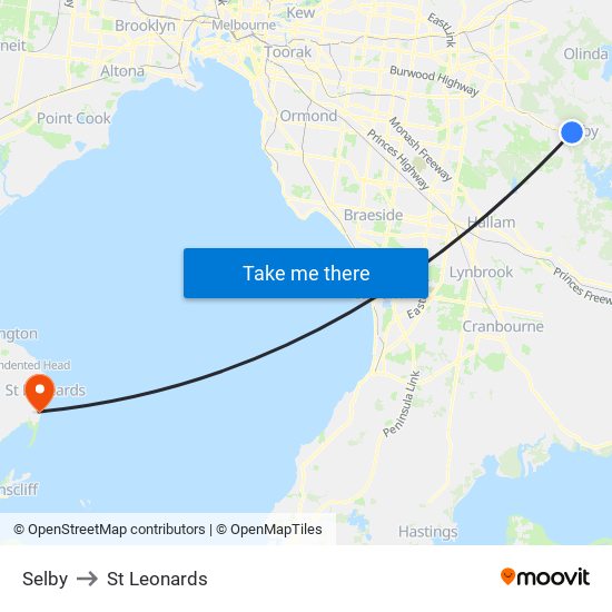 Selby to St Leonards map