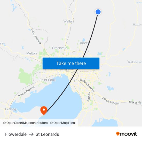 Flowerdale to St Leonards map