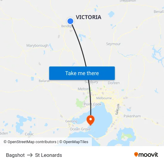 Bagshot to St Leonards map
