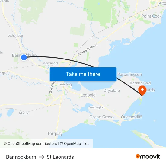 Bannockburn to St Leonards map