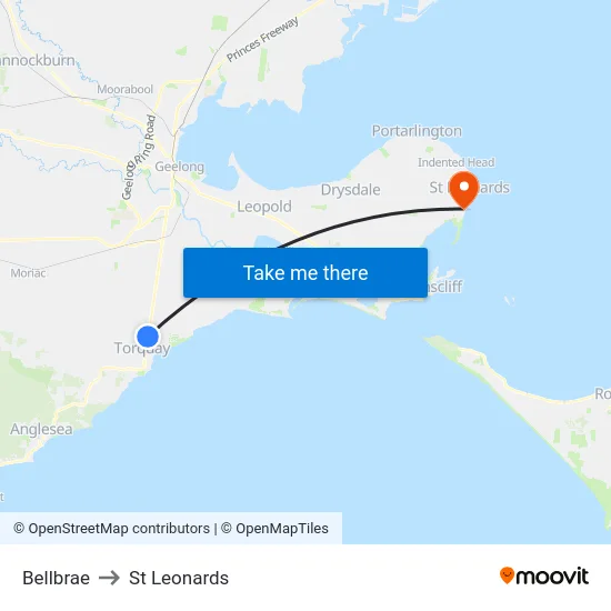 Bellbrae to St Leonards map