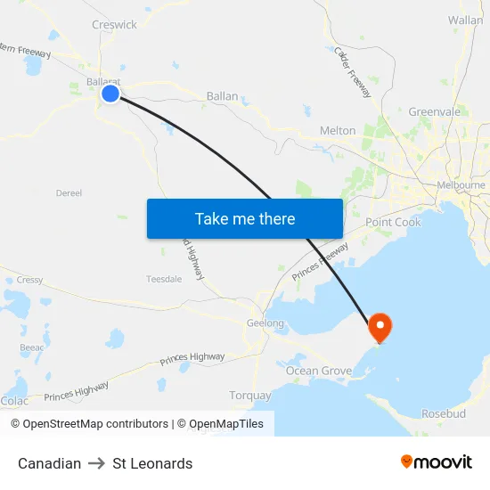 Canadian to St Leonards map