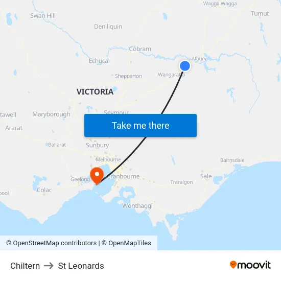 Chiltern to St Leonards map