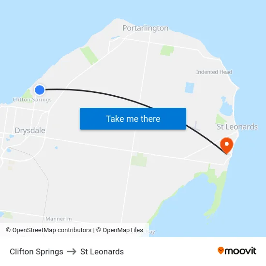 Clifton Springs to St Leonards map