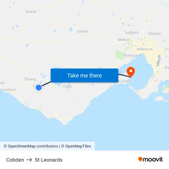 Cobden to St Leonards map