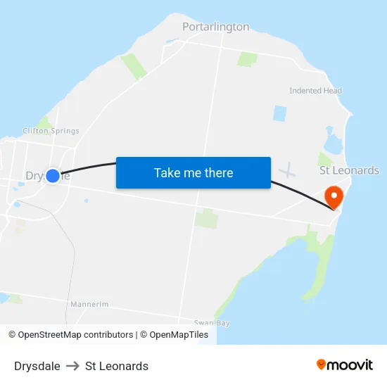 Drysdale to St Leonards map