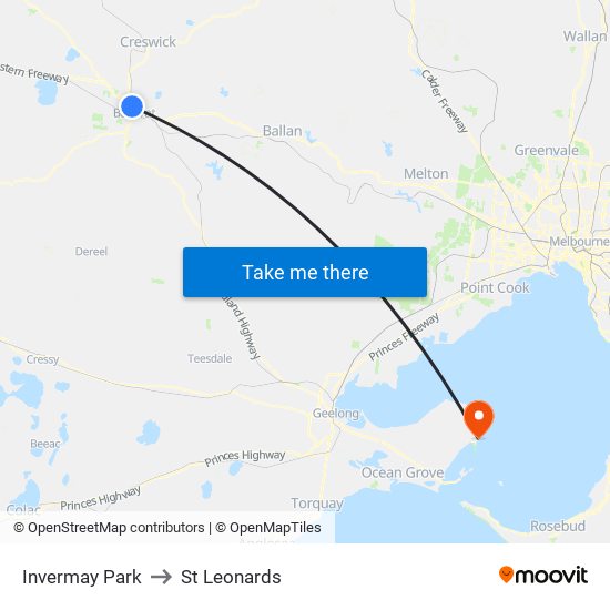 Invermay Park to St Leonards map