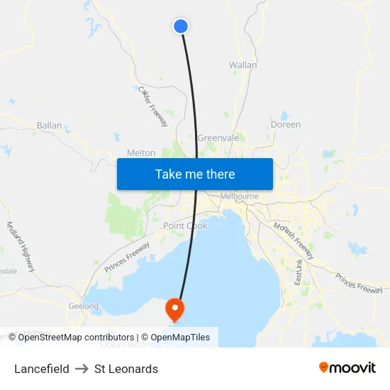 Lancefield to St Leonards map