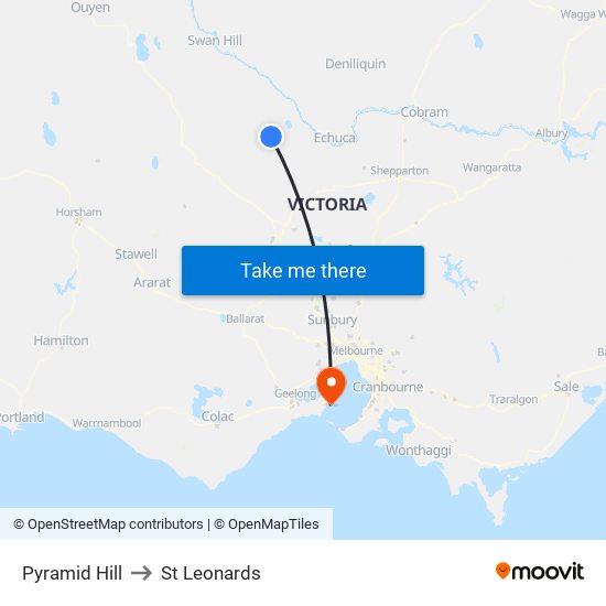 Pyramid Hill to St Leonards map