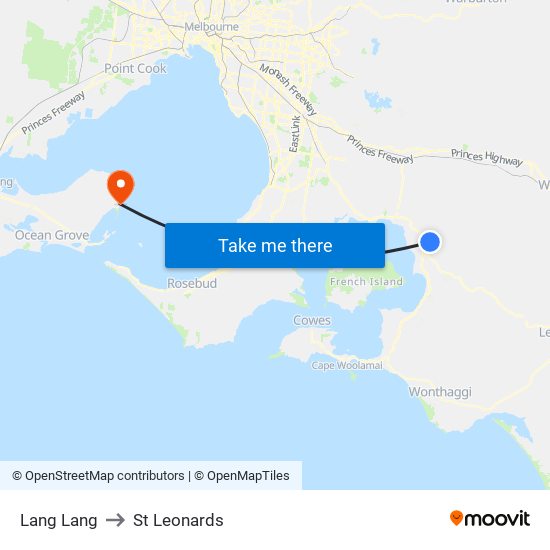 Lang Lang to St Leonards map