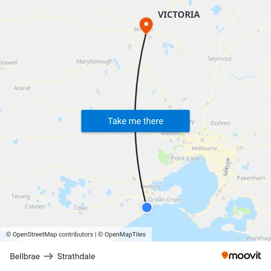 Bellbrae to Strathdale map