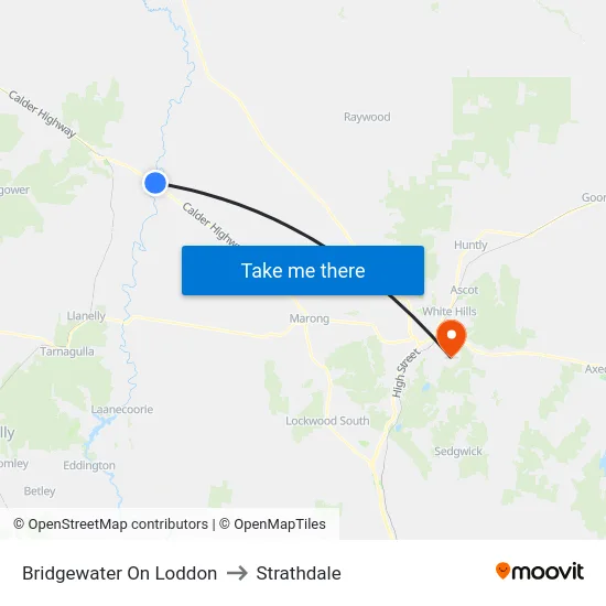 Bridgewater On Loddon to Strathdale map