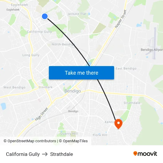 California Gully to Strathdale map