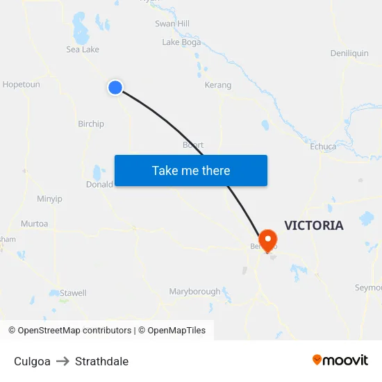 Culgoa to Strathdale map