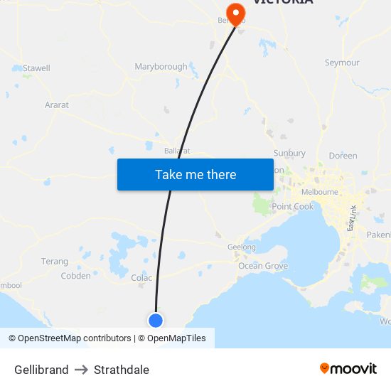 Gellibrand to Strathdale map