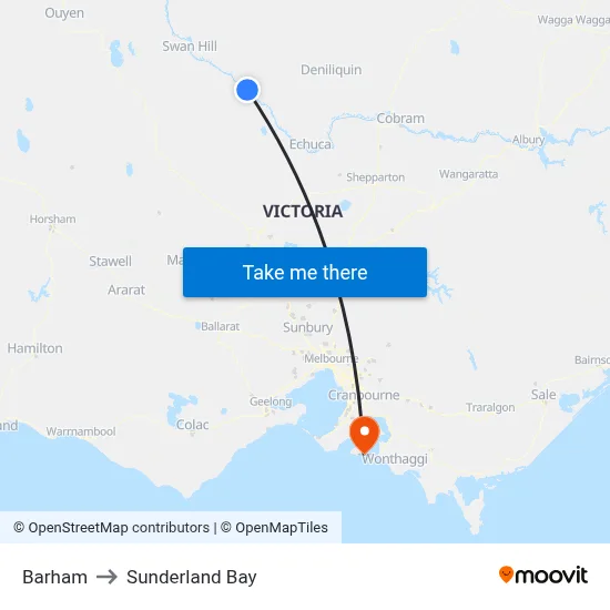 Barham to Sunderland Bay map