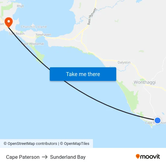 Cape Paterson to Sunderland Bay map