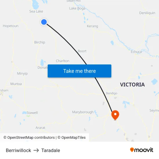 Berriwillock to Taradale map
