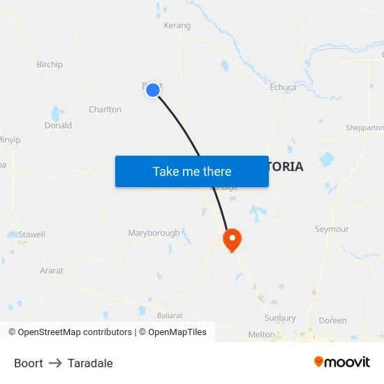 Boort to Taradale map
