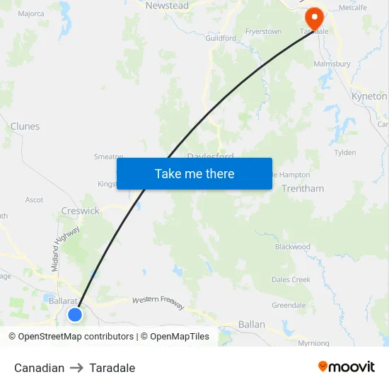 Canadian to Taradale map