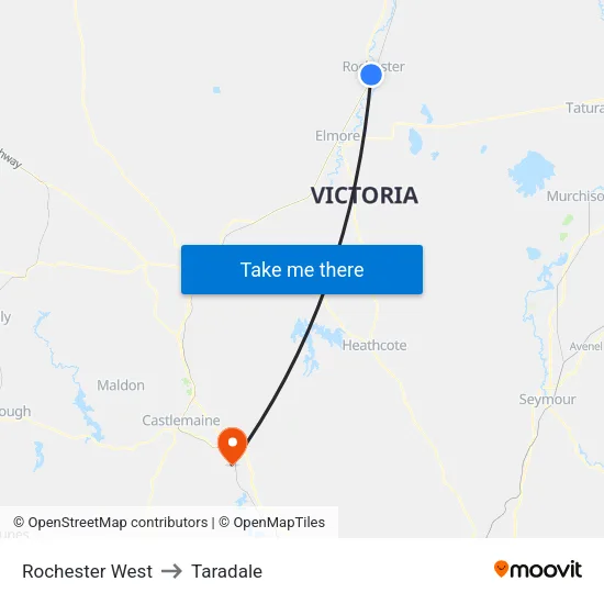 Rochester West to Taradale map
