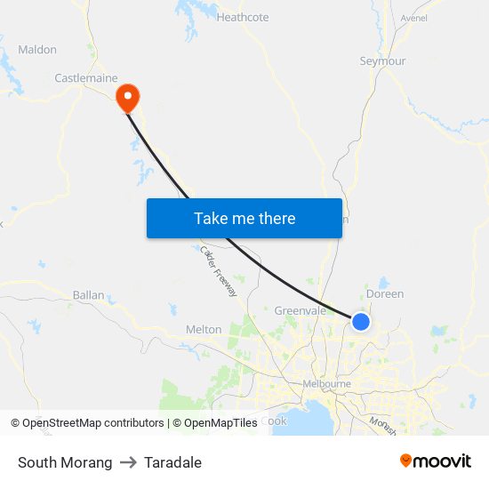 South Morang to Taradale map