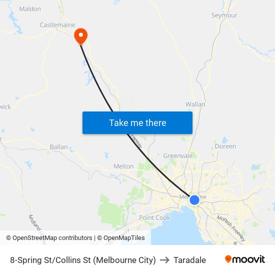 8-Spring St/Collins St (Melbourne City) to Taradale map