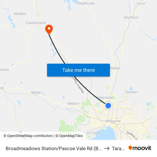 Broadmeadows Station/Pascoe Vale Rd (Broadmeadows) to Taradale map