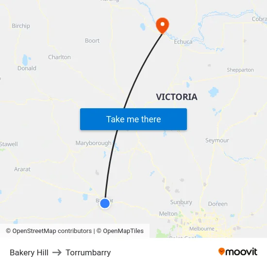 Bakery Hill to Torrumbarry map