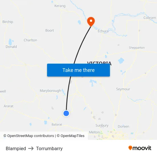Blampied to Torrumbarry map
