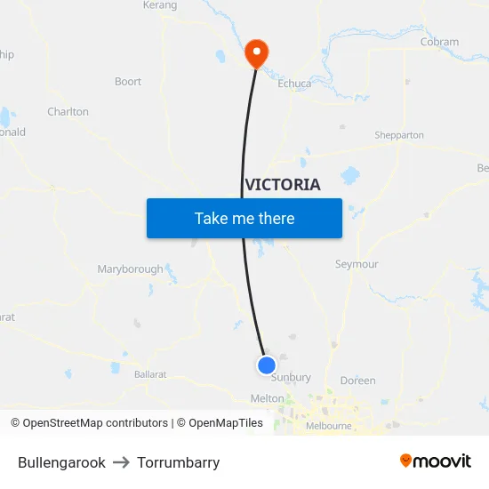 Bullengarook to Torrumbarry map
