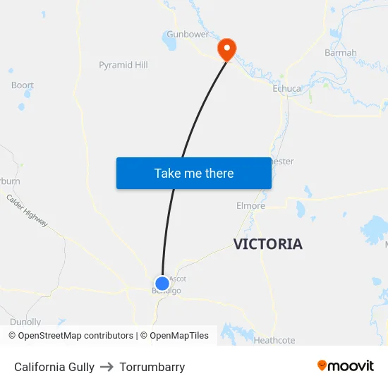 California Gully to Torrumbarry map
