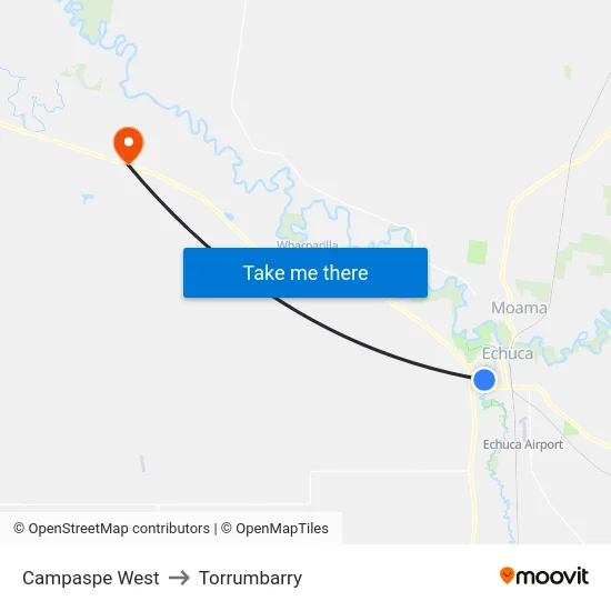 Campaspe West to Torrumbarry map