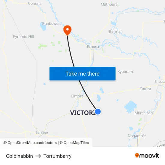 Colbinabbin to Torrumbarry map