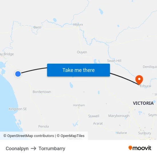 Coonalpyn to Torrumbarry map