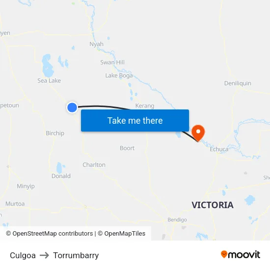 Culgoa to Torrumbarry map