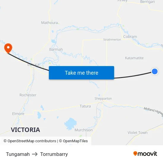 Tungamah to Torrumbarry map