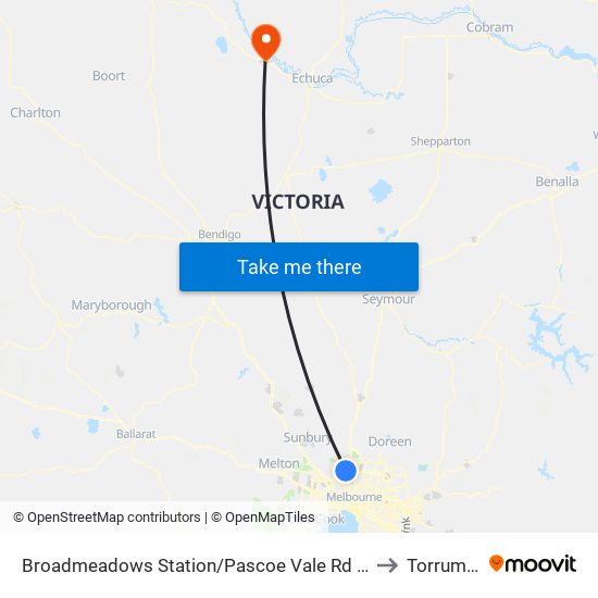 Broadmeadows Station/Pascoe Vale Rd (Broadmeadows) to Torrumbarry map
