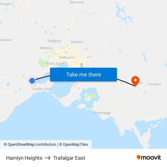 Hamlyn Heights to Trafalgar East map