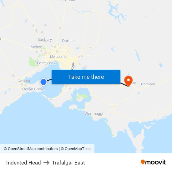 Indented Head to Trafalgar East map