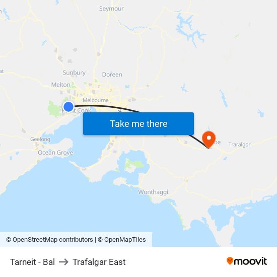 Tarneit - Bal to Trafalgar East map