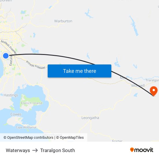 Waterways to Traralgon South map