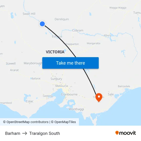 Barham to Traralgon South map