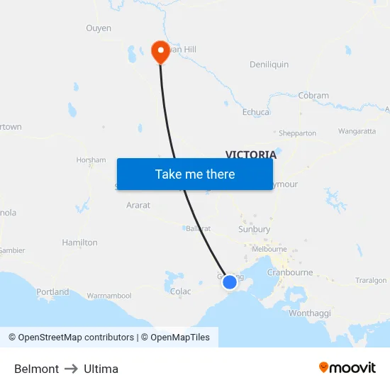 Belmont to Ultima map