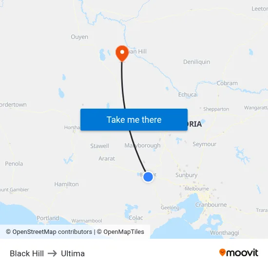 Black Hill to Ultima map