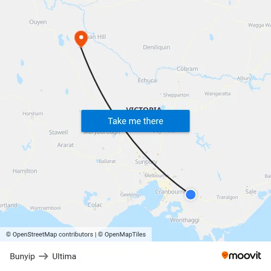 Bunyip to Ultima map
